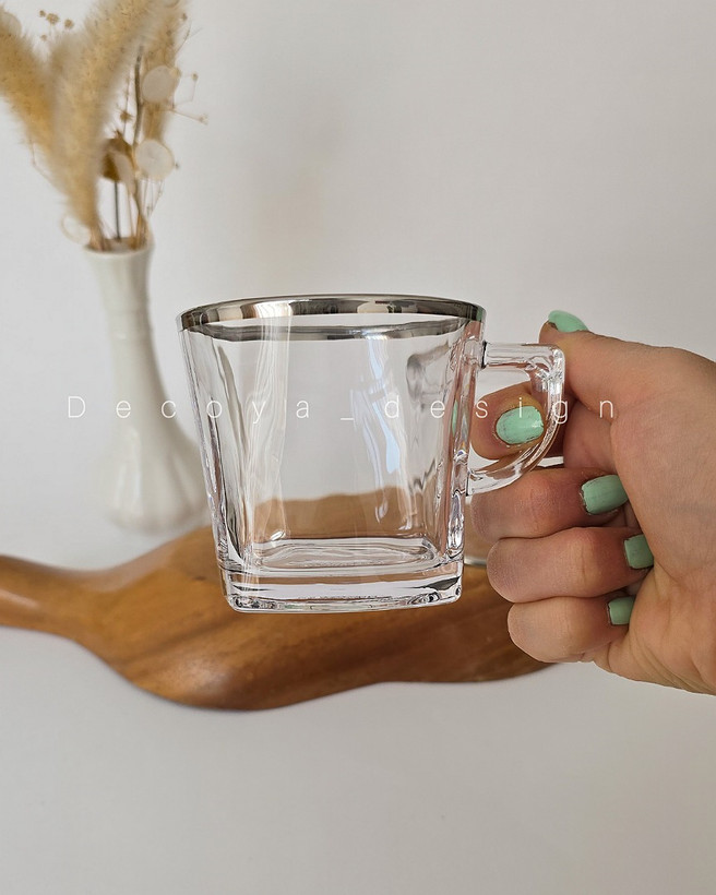 فنجان کار لب نقره ای