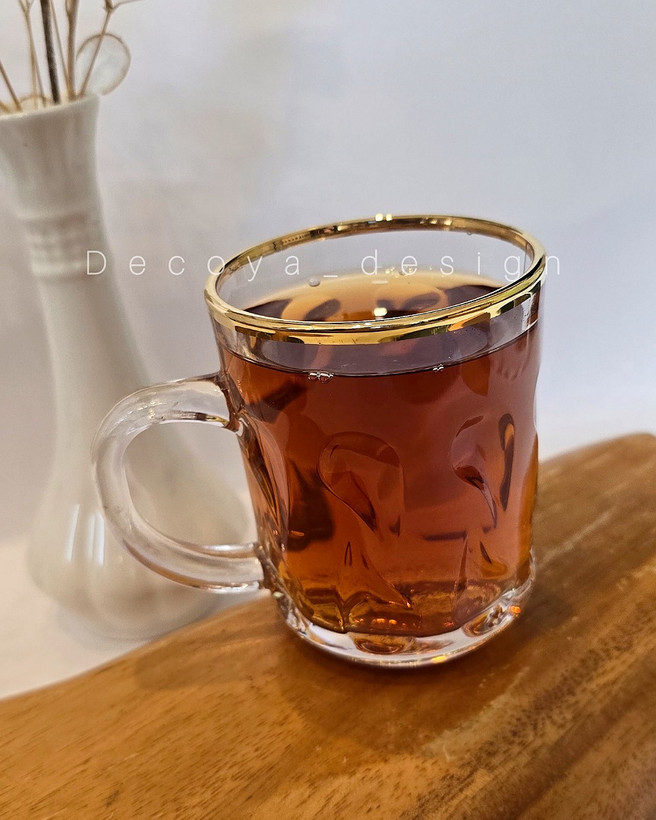 لیوان محک پلنگی لب طلایی